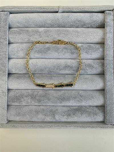 Altın Kaplama Zirkon Taşlı Tasarım Bileklik