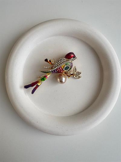 Renkli Taşlı İncili Kuş