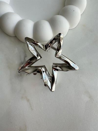 Silver Metal Yıldız Mandal Toka