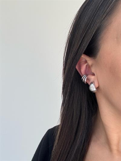 Silver Taşlı Kıkırdak Küpe