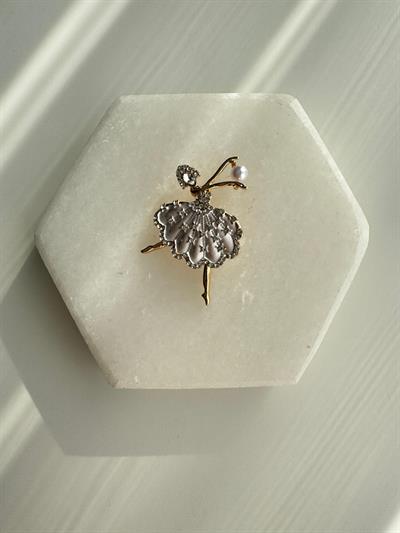 Taşlı Balerin Broş