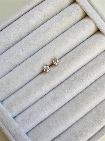 Özel Seri Tek Taşlı Gold Küpe