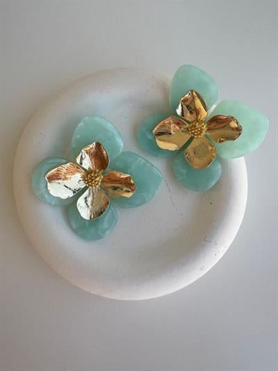 Yeşil-Gold Kemik Küpe