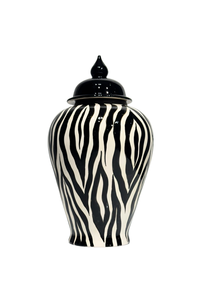 Siyah Beyaz Zebra Seramik Küp 40 cm