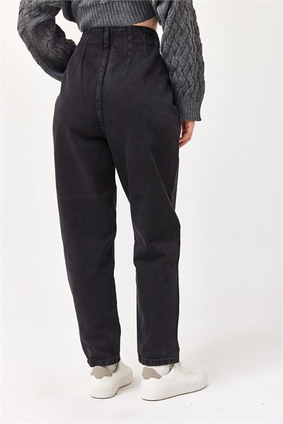 Siyah Yüksek Bel Fit Jeans