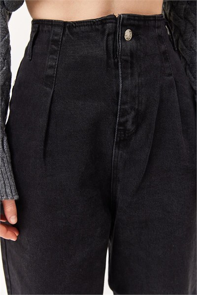 Siyah Yüksek Bel Fit Jeans