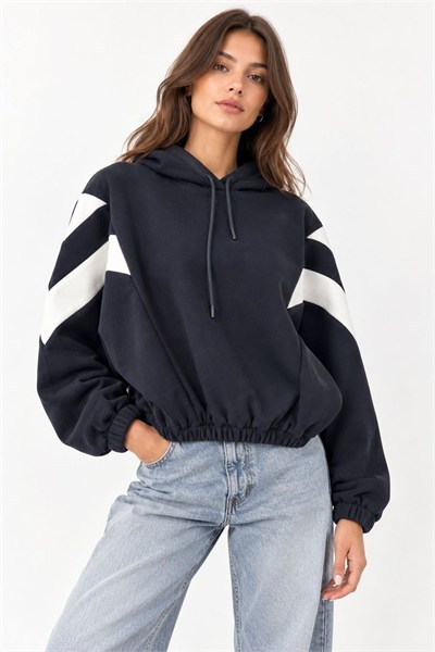 Parlament Beli Lastikli Kapüşonlu Sweatshirt