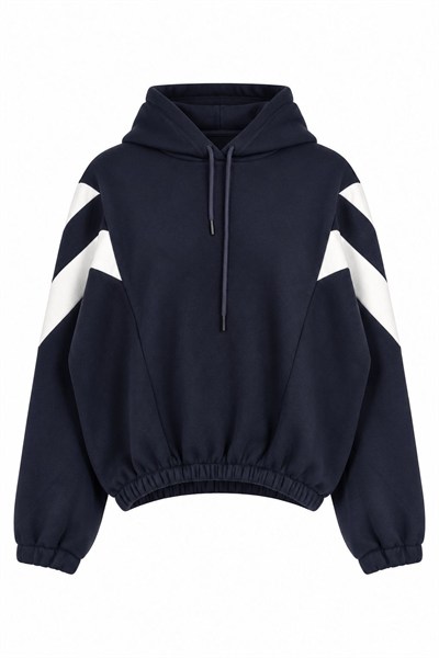 Parlament Beli Lastikli Kapüşonlu Sweatshirt