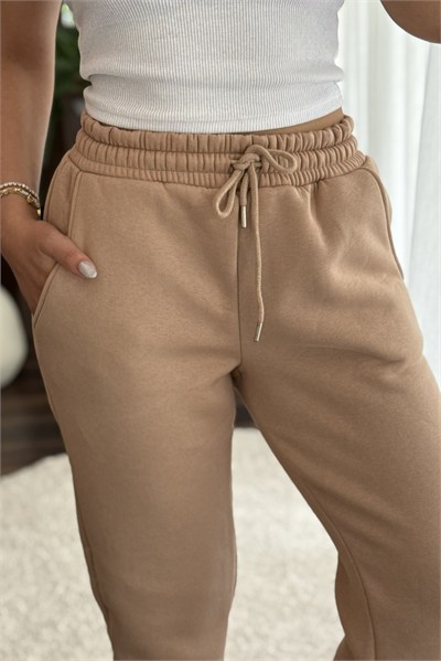 Vizon Beli Bağcıklı Eşofman Pantolon
