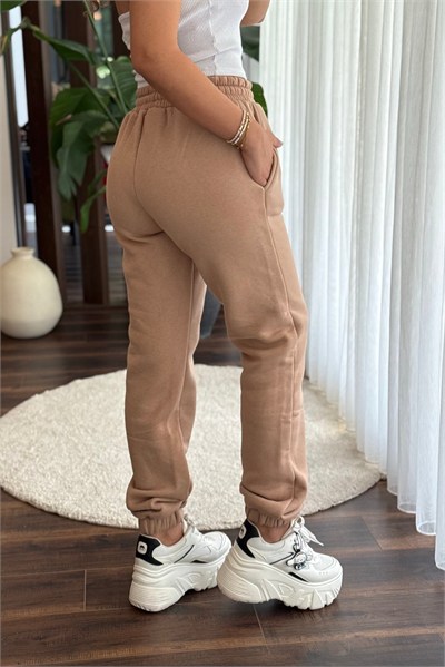 Vizon Beli Bağcıklı Eşofman Pantolon