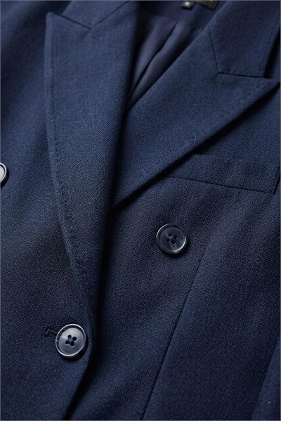 Lacivert Oversize Düğmeli Blazer Ceket