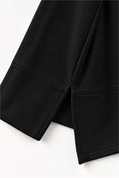 Siyah Oversize Manşet Detaylı Tunik