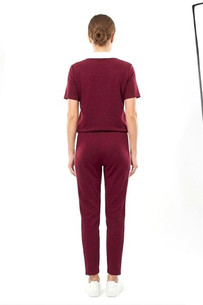 Bordo Polo Yaka Eşofman Takım