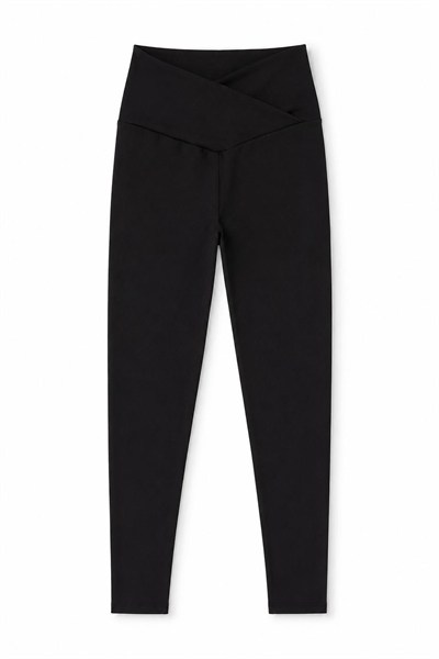 Siyah Toparlayıcı Polyester Tayt