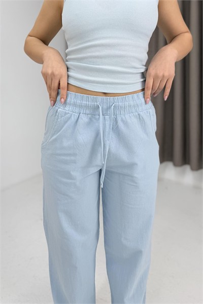 Mavi Beli Lastikli Pantolon