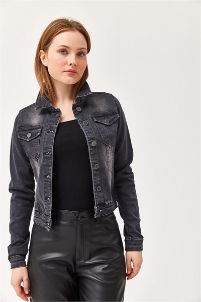 Siyah Slim Fit Kot Ceket