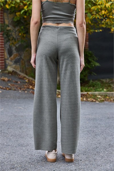 Yeşil Çelik Dikişli Örme Pantolon