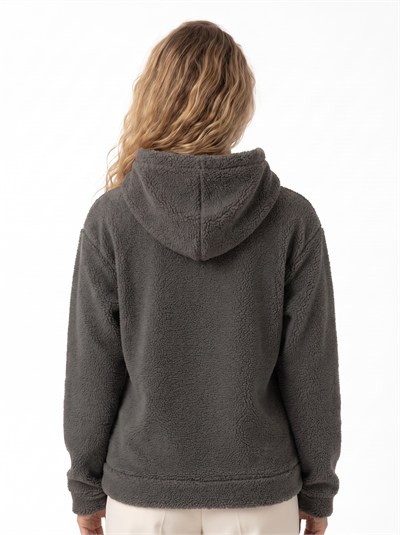 Antrasit Kapüşonlu Welsoft Sweatshirt