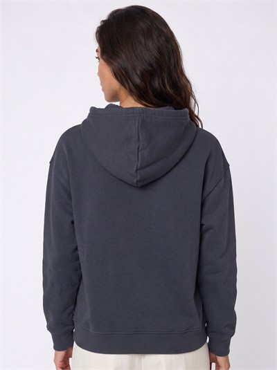 Antrasit Oversize Kapüşonlu Sweatshirt
