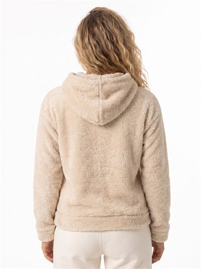 Bej Kapüşonlu Welsoft Sweatshirt