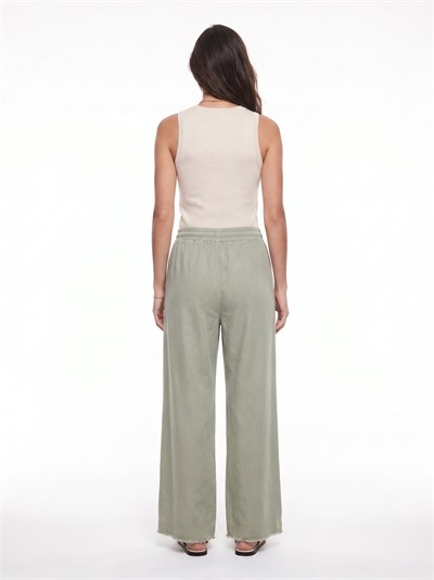 Mint Beli Lastikli Palazzo Pantolon