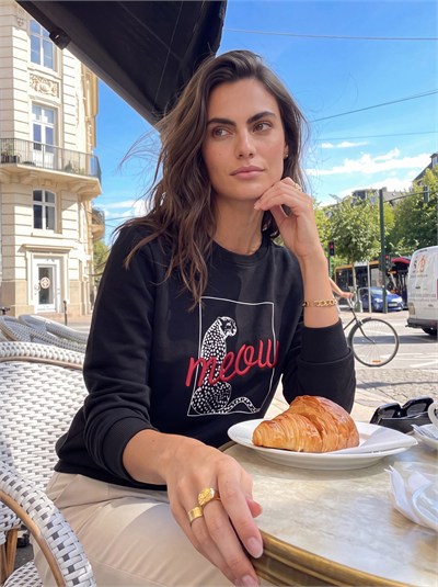 Siyah Leopar Baskılı Sweatshirt