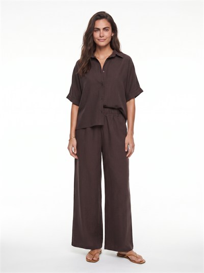 Acı Kahve Oversize Pantolonlu Takım