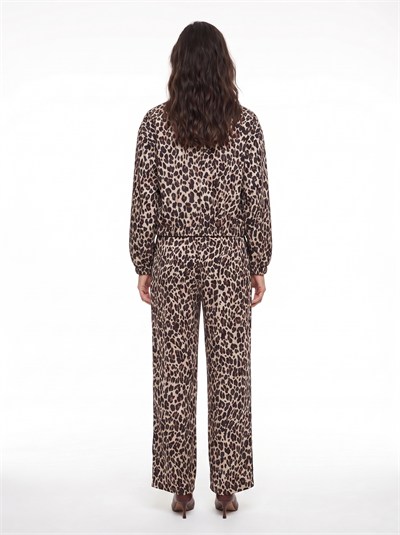 Leopar Yan Çizgili Pantolon