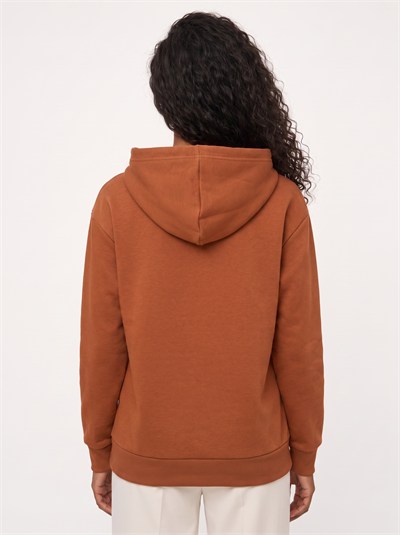 Kiremit Şardonlu Kapüşonlu Sweatshirt