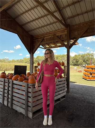 Pembe Esnek Fitilli Takım
