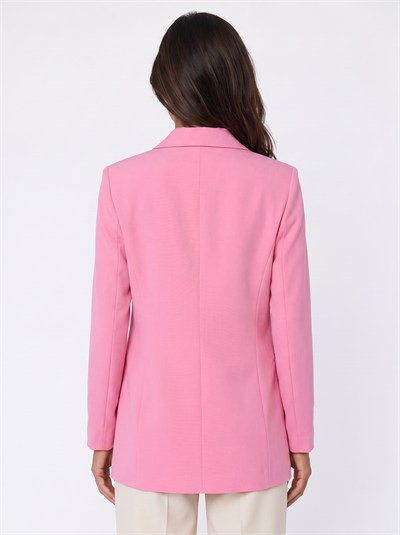 Pembe Kruvaze Yaka Blazer Ceket
