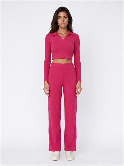 Pembe Polo Yaka Fitilli Takım