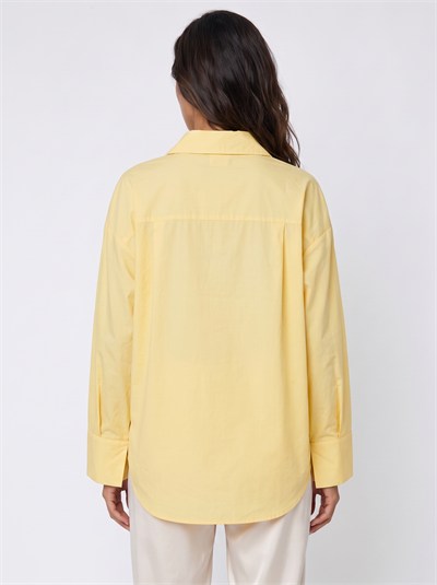Sarı Ayıcık Nakışlı Oversize Gömlek