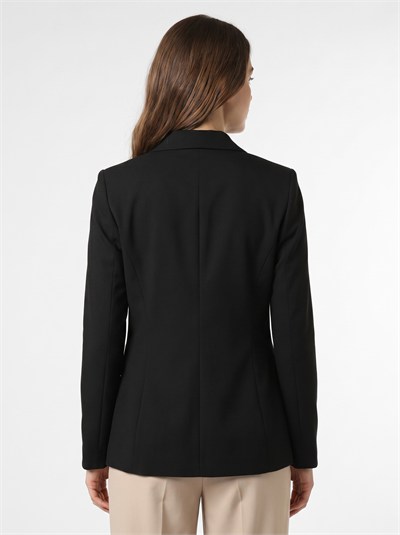Siyah Astarlı Vatkalı Blazer Ceket