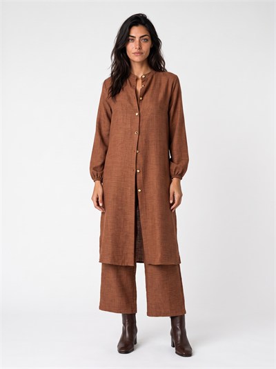 Taba Düğmeli Tunik Pantolon Takım