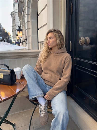 Vizon Kapüşonlu Welsoft Sweatshirt