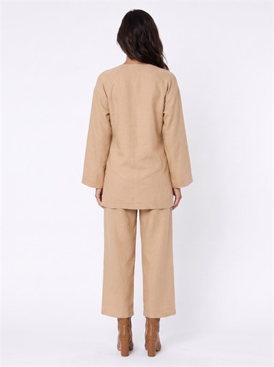Vizon Yandan Bağlamalı Kimono Takım
