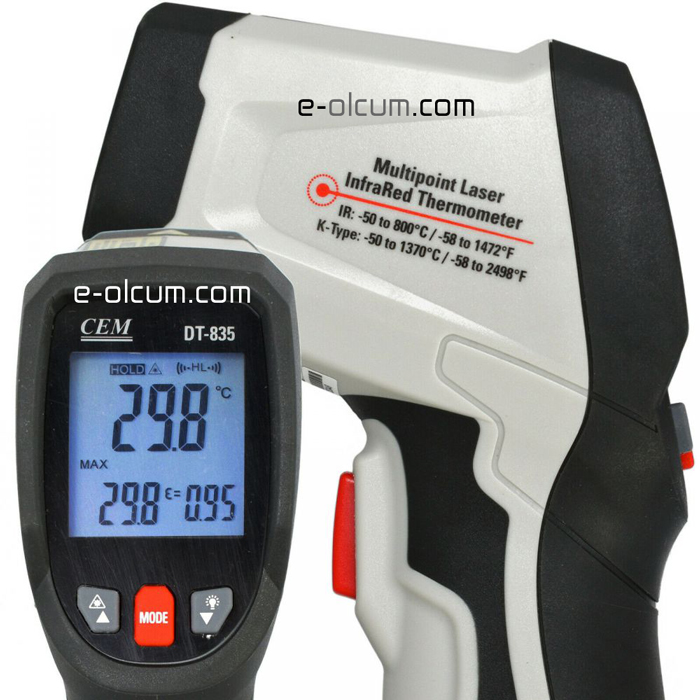 CEM DT-835 Lazer Sıcaklık Ölçer 800 Derece