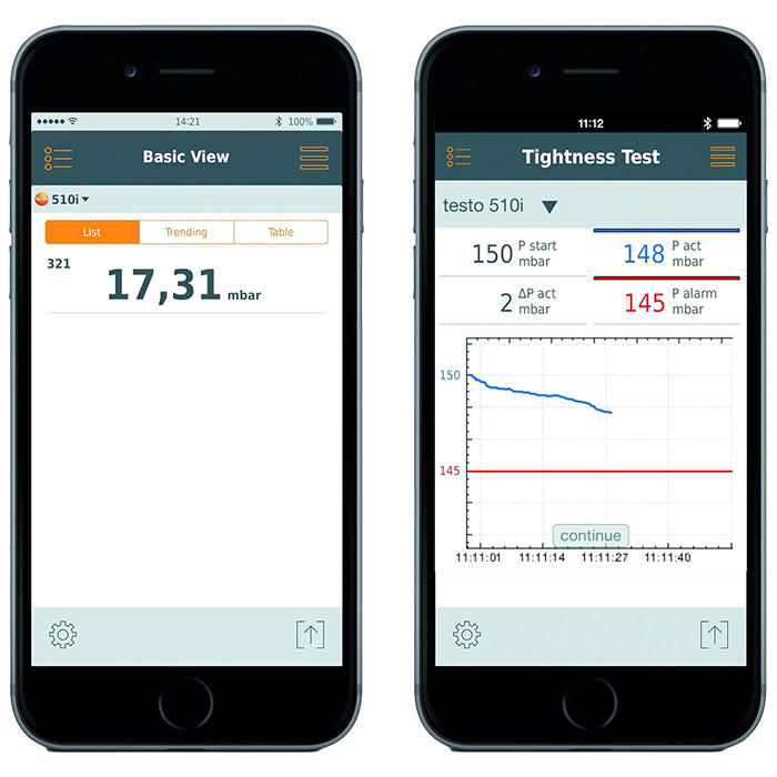 Testo 510i Akıllı Telefon Uygulaması