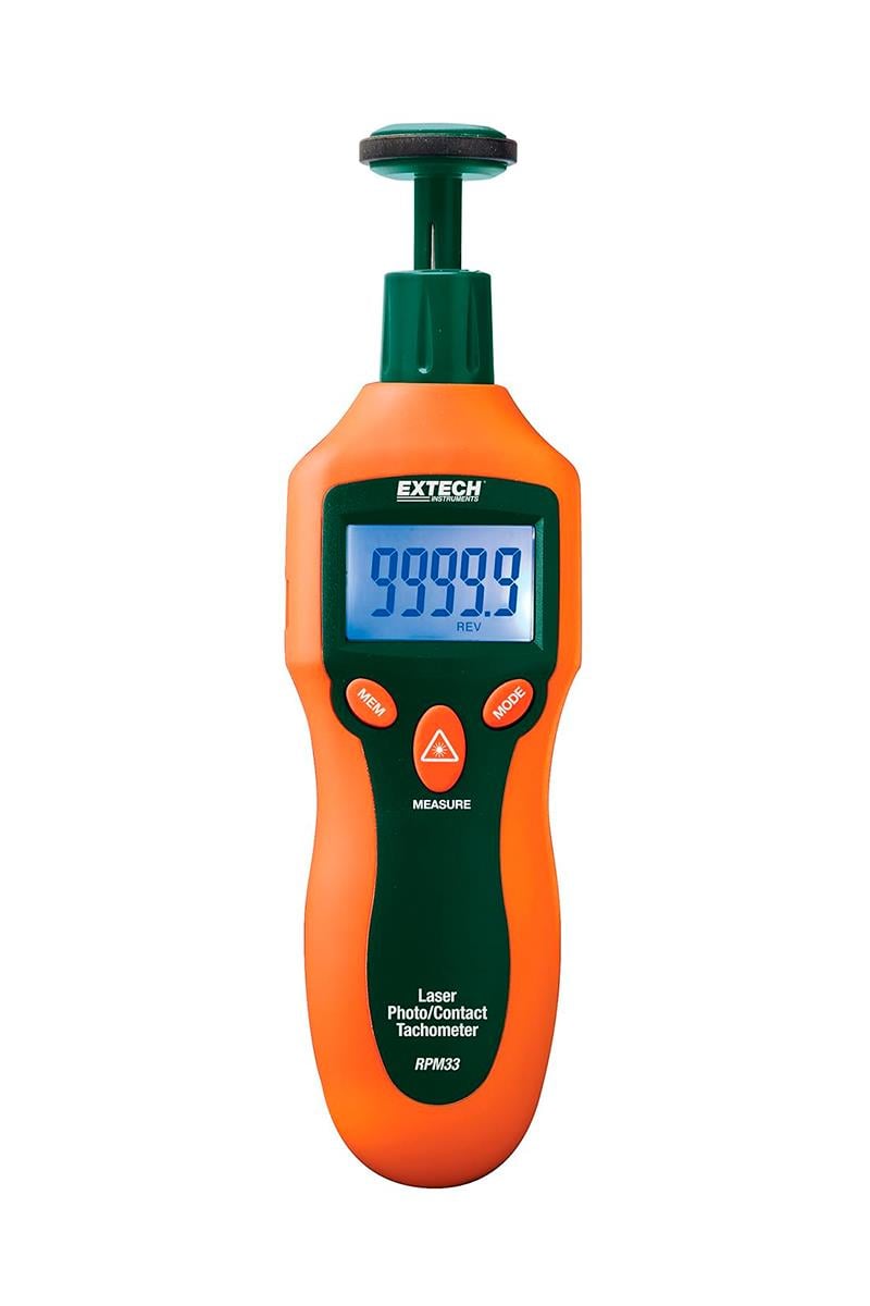 Extech RPM33 Temaslı ve Lazer Temassız Takometre (Devir, Yüzey Hızı ve Uzunluk)
