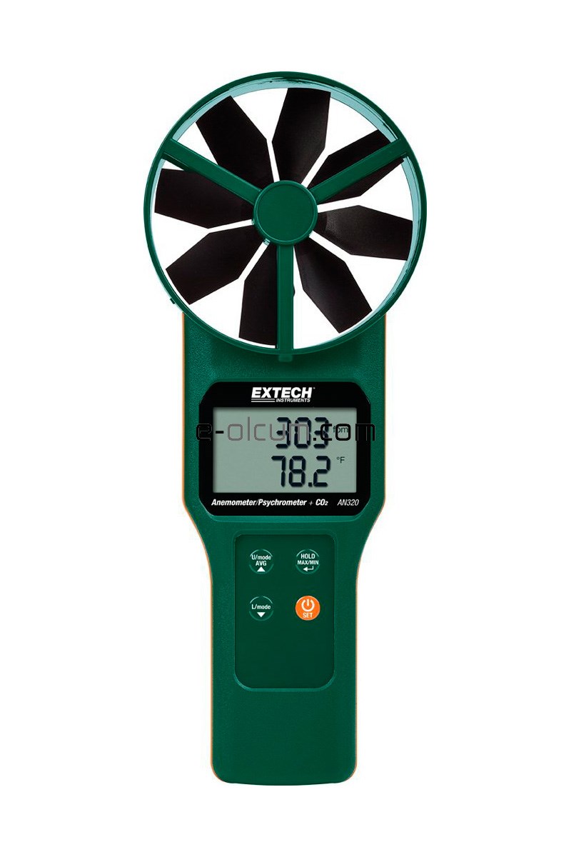 extech an320 buyuk pervaneli cfm/cmm anemometre psikrometre ve co2 olcer