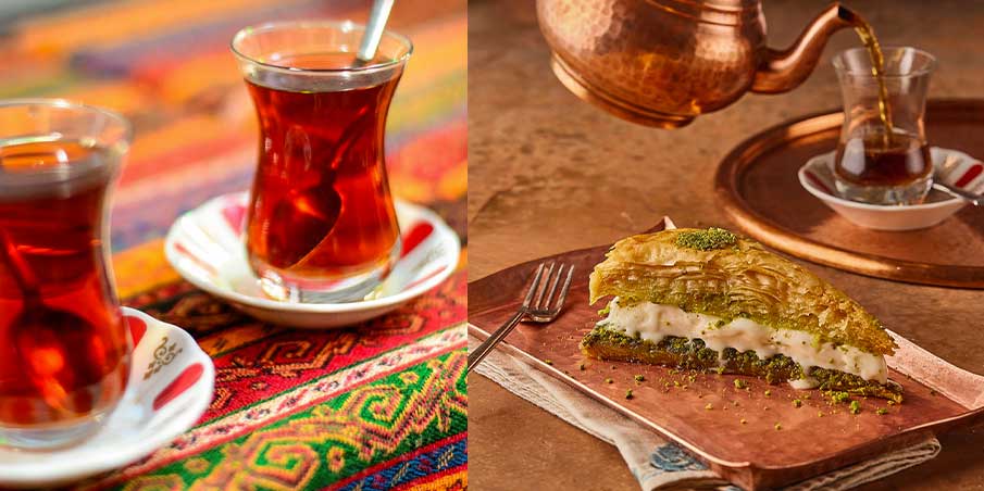 ☕ وقتی چای ایرانی کنار سیمیت و باقلوای ترک می‌نشیند؛ تجربه‌ای خوش‌طعم از دو سرزمین