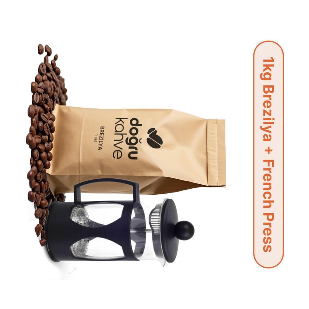 1 Kg Brezilya Filtre Kahve + French Press