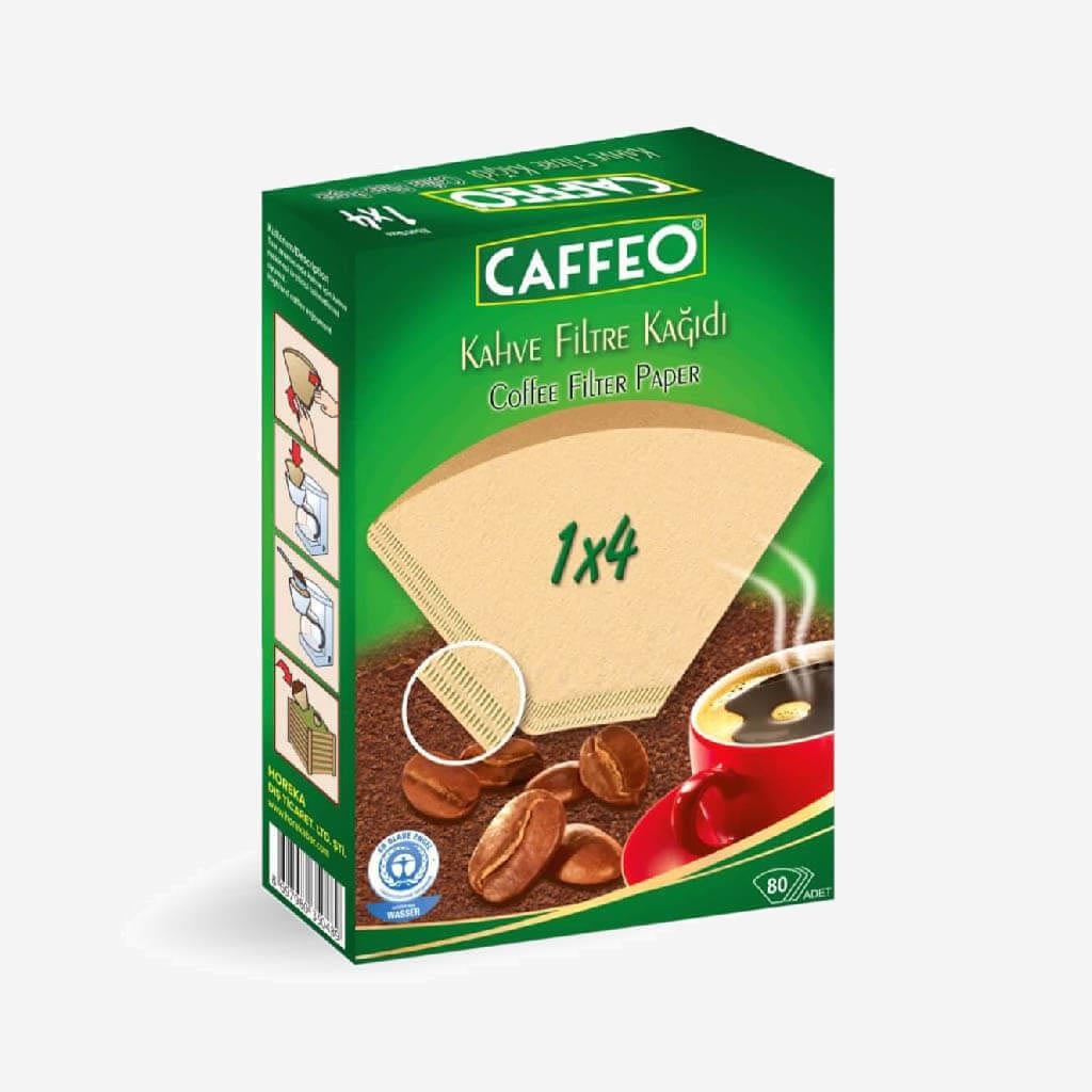 Kahve Filtre Kağıdı Caffeo 1x4 80 Adet | Ağartılmamış Doğal Kağıt