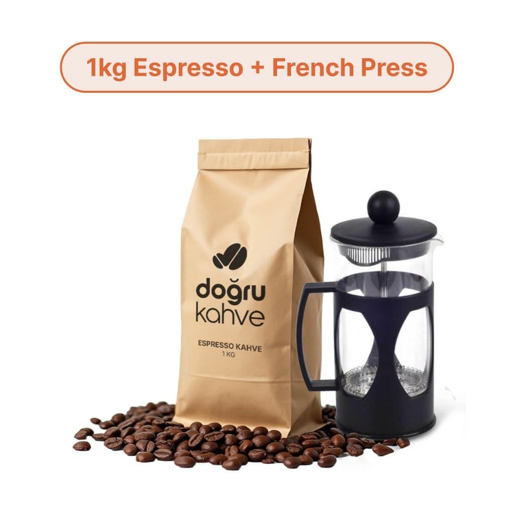 1 Kg Espresso Kahve + French Press