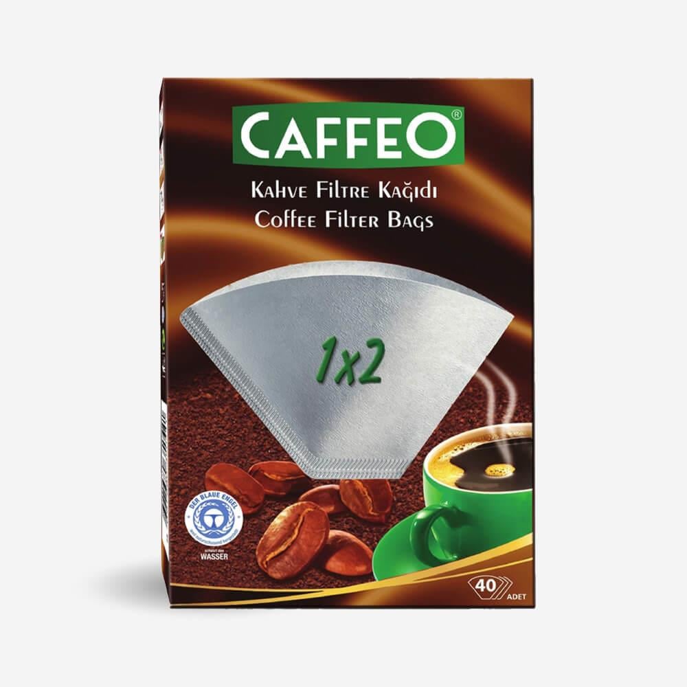 Caffeo Kahve Filtre Kağıdı Beyaz 1x2 | 40 Adet