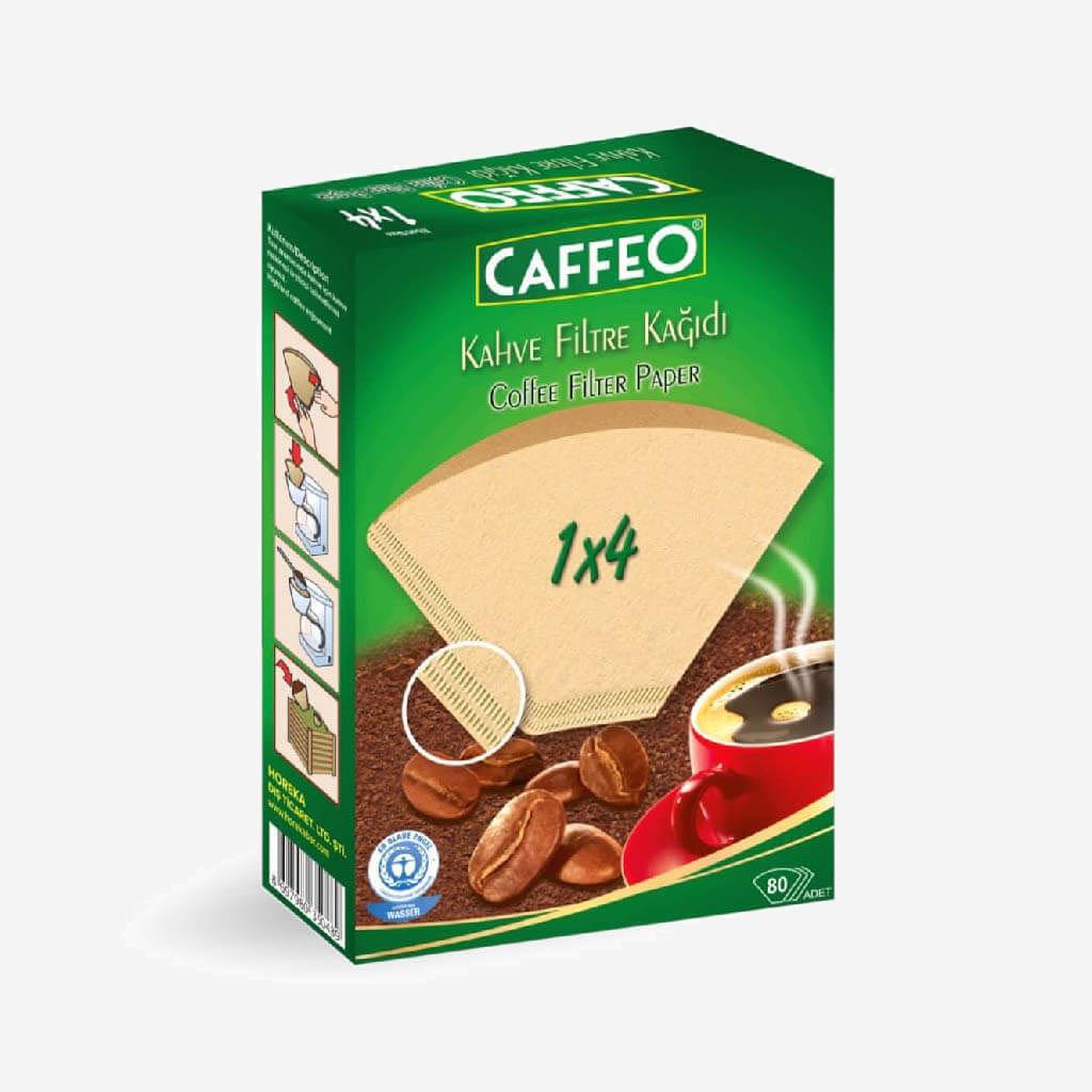 Kahve Filtre Kağıdı Caffeo 1x4 80 Adet | Ağartılmamış Doğal Kağıt