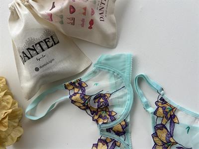 Dantel Blue & Purple Bralet Takımı