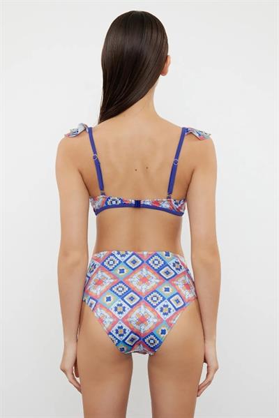 Dantel Datça Yüksek Bel Bikini Takımı