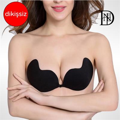 Dantel Desteksiz Balensiz Mikrofiber Askısız Straplez Mucize Silikonlu Sütyen
